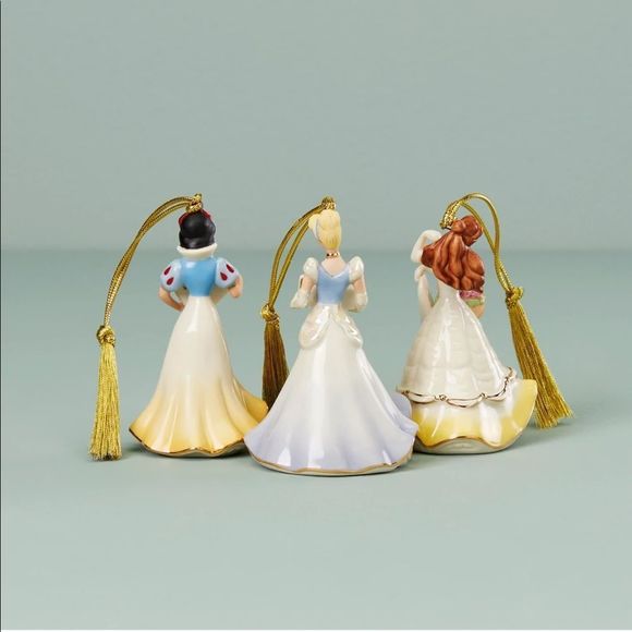Lenox Disney Princess set of 3 Disney Ornaments NWT - Picture 3 of 6